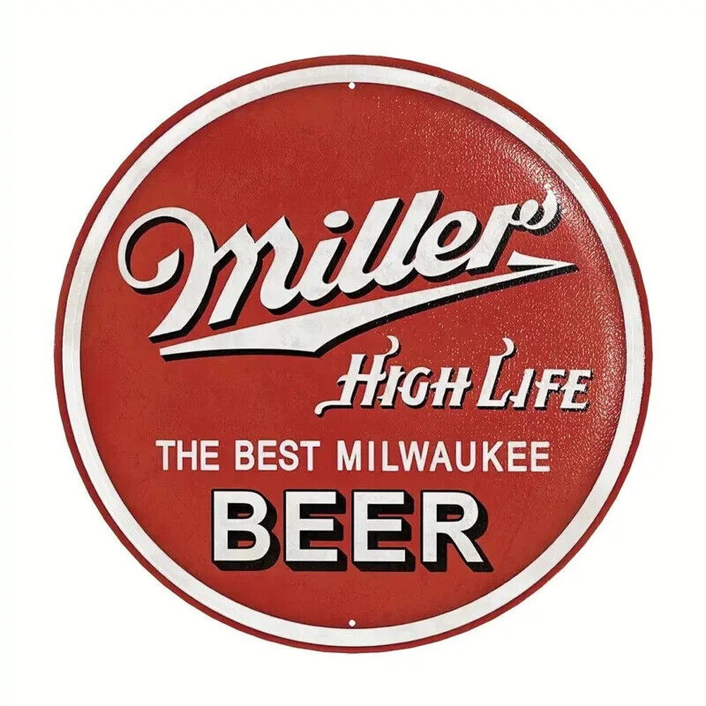 Miller High Life Beer Novelty 12" Round Metal Sign NEW! Home & Garden:Home Décor:Plaques & Signs Style Your Walls